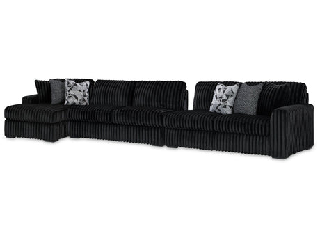 Midnight-Madness Onyx 3-Piece Sectional with Left Chaise - Ornate Home