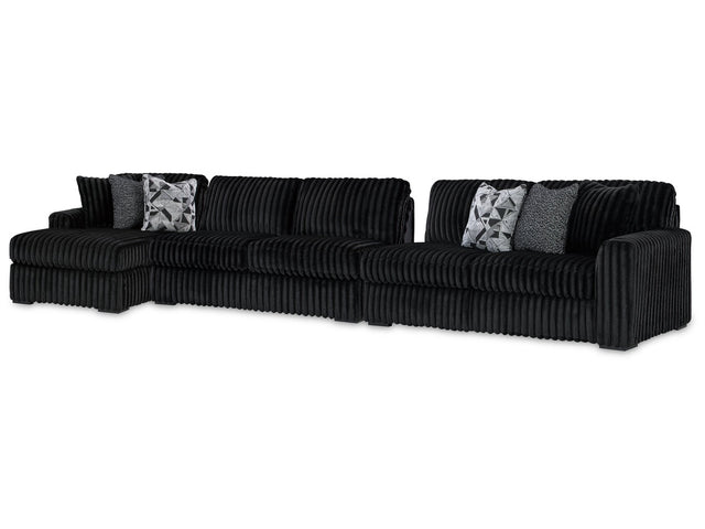 Midnight-Madness Onyx 3-Piece Sectional with Left Chaise - Ornate Home