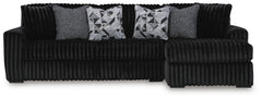 Midnight-Madness Onyx 3-Piece Sectional with RAF Chaise - Ornate Home