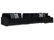 Midnight-Madness Onyx 3-Piece Sectional with Right Chaise - Ornate Home