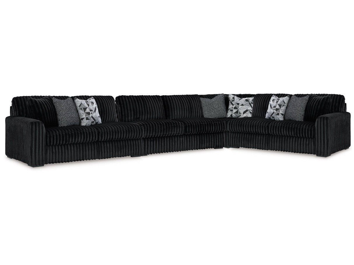 Midnight-Madness Onyx 4-Piece Sectional (Online Special Price) - Ornate Home
