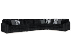 Midnight-Madness Onyx 4-Piece Sectional - Ornate Home