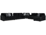 Midnight-Madness Onyx 4-Piece Sectional & Oversized Chaise (Online Special Price) - Ornate Home
