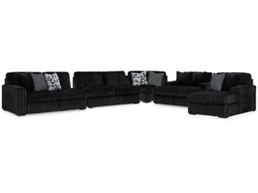 Midnight-Madness Onyx 4-Piece Sectional & Oversized Chaise (Online Special Price) - Ornate Home