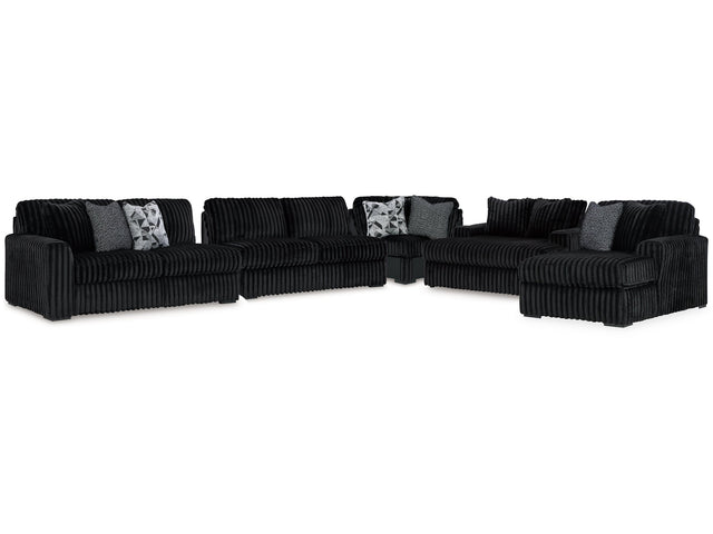 Midnight-Madness Onyx 4-Piece Sectional & Oversized Chaise (Online Special Price) - Ornate Home