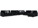 Midnight-Madness Onyx 4-Piece Sectional & Oversized Chaise - Ornate Home