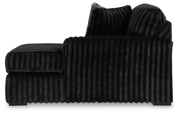 Midnight-Madness Onyx 4-Piece Sectional & Oversized Chaise - Ornate Home
