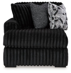 Midnight-Madness Onyx 4-Piece Sectional and Ottoman - Ornate Home