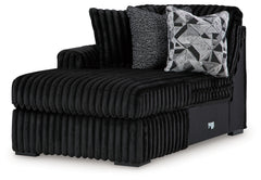 Midnight-Madness Onyx 4-Piece Sectional and Ottoman - Ornate Home