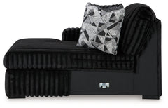 Midnight-Madness Onyx 4-Piece Sectional and Ottoman - Ornate Home