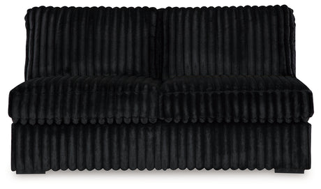 Midnight-Madness Onyx 4-Piece Sectional and Ottoman - Ornate Home