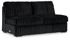Midnight-Madness Onyx 4-Piece Sectional and Ottoman - Ornate Home
