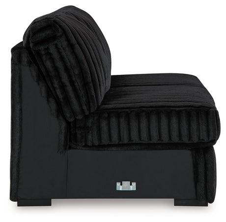 Midnight-Madness Onyx 4-Piece Sectional and Ottoman - Ornate Home