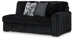Midnight-Madness Onyx 4-Piece Sectional and Ottoman - Ornate Home