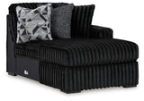 Midnight-Madness Onyx 4-Piece Sectional and Oversized Accent Ottoman (Online Special Price) - Ornate Home