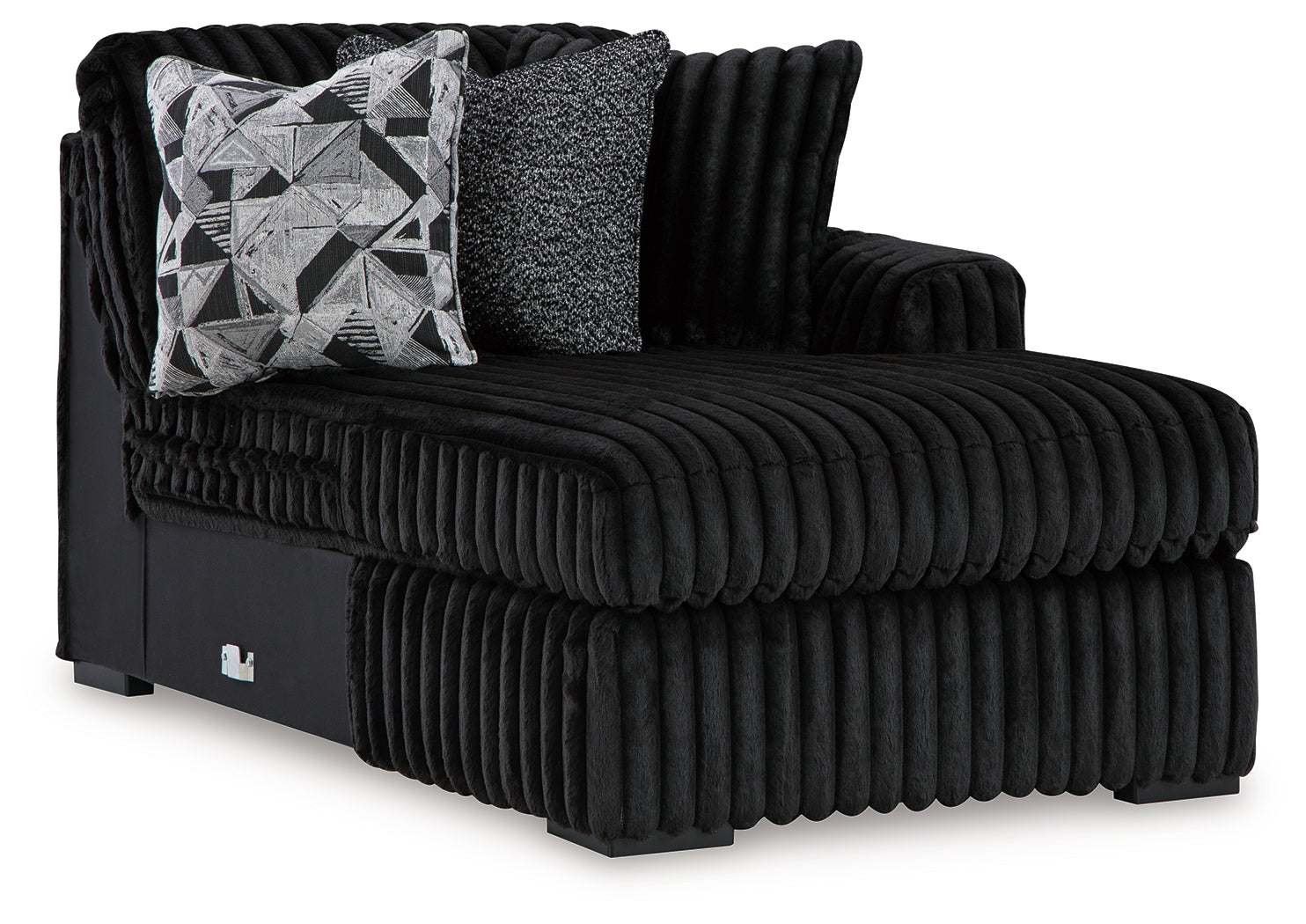 Midnight-Madness Onyx 4-Piece Sectional and Oversized Accent Ottoman (Online Special Price) - Ornate Home
