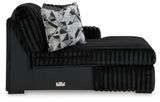 Midnight-Madness Onyx 4-Piece Sectional and Oversized Accent Ottoman (Online Special Price) - Ornate Home