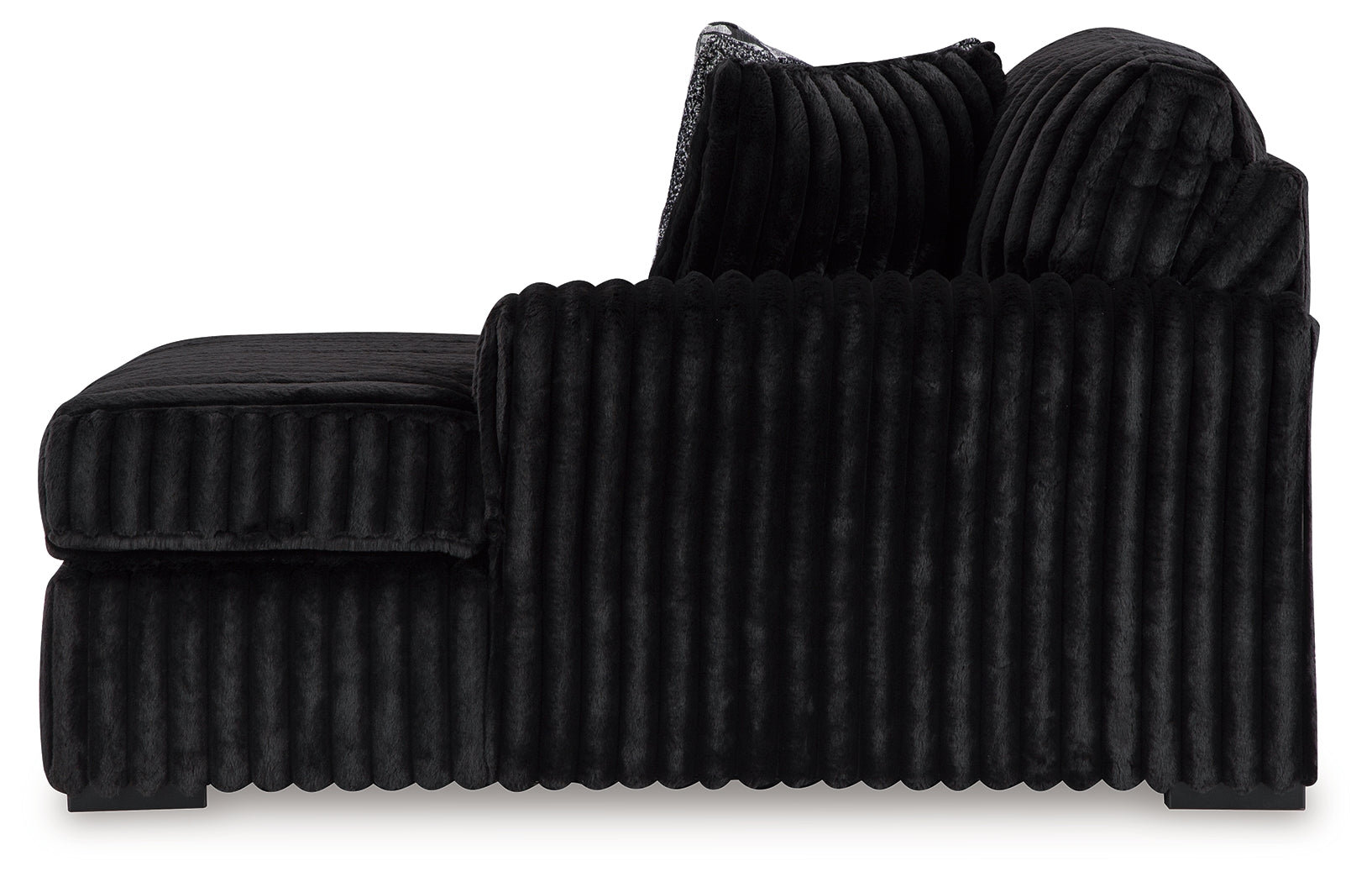 Midnight-Madness Onyx 4-Piece Sectional and Oversized Accent Ottoman (Online Special Price) - Ornate Home