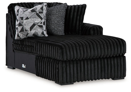 Midnight-Madness Onyx 4-Piece Sectional and Oversized Accent Ottoman - Ornate Home