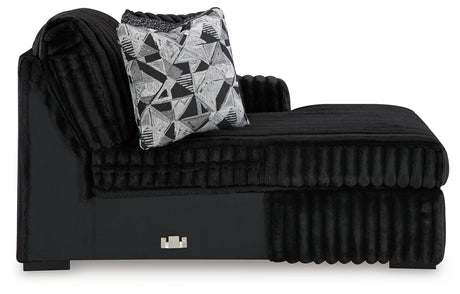 Midnight-Madness Onyx 4-Piece Sectional and Oversized Accent Ottoman - Ornate Home