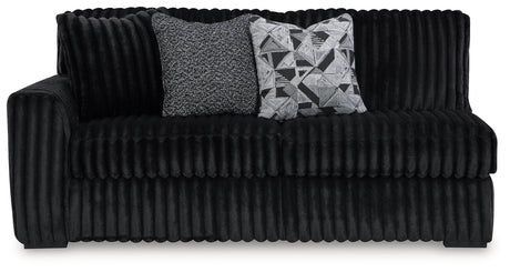 Midnight-Madness Onyx 4-Piece Sectional and Oversized Accent Ottoman - Ornate Home
