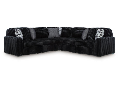 Midnight-Madness Onyx 5-Piece Sectional - Ornate Home