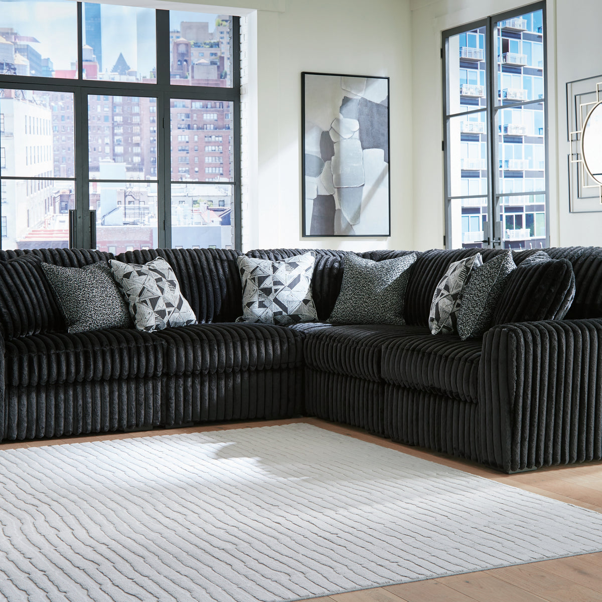 Ashley Furniture Midnight-Madness Onyx 5-Piece Sectional | Ornate Home