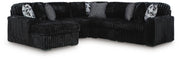 Midnight-Madness Onyx 5-Piece Sectional with Chaise - Ornate Home
