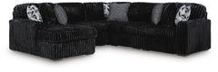Midnight-Madness Onyx 5-Piece Sectional with Chaise - Ornate Home