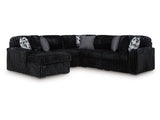 Midnight-Madness Onyx 6-Piece Sectional with Left Chaise (Online Special Price) - Ornate Home