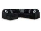 Midnight-Madness Onyx 6-Piece Sectional with Left Chaise - Ornate Home