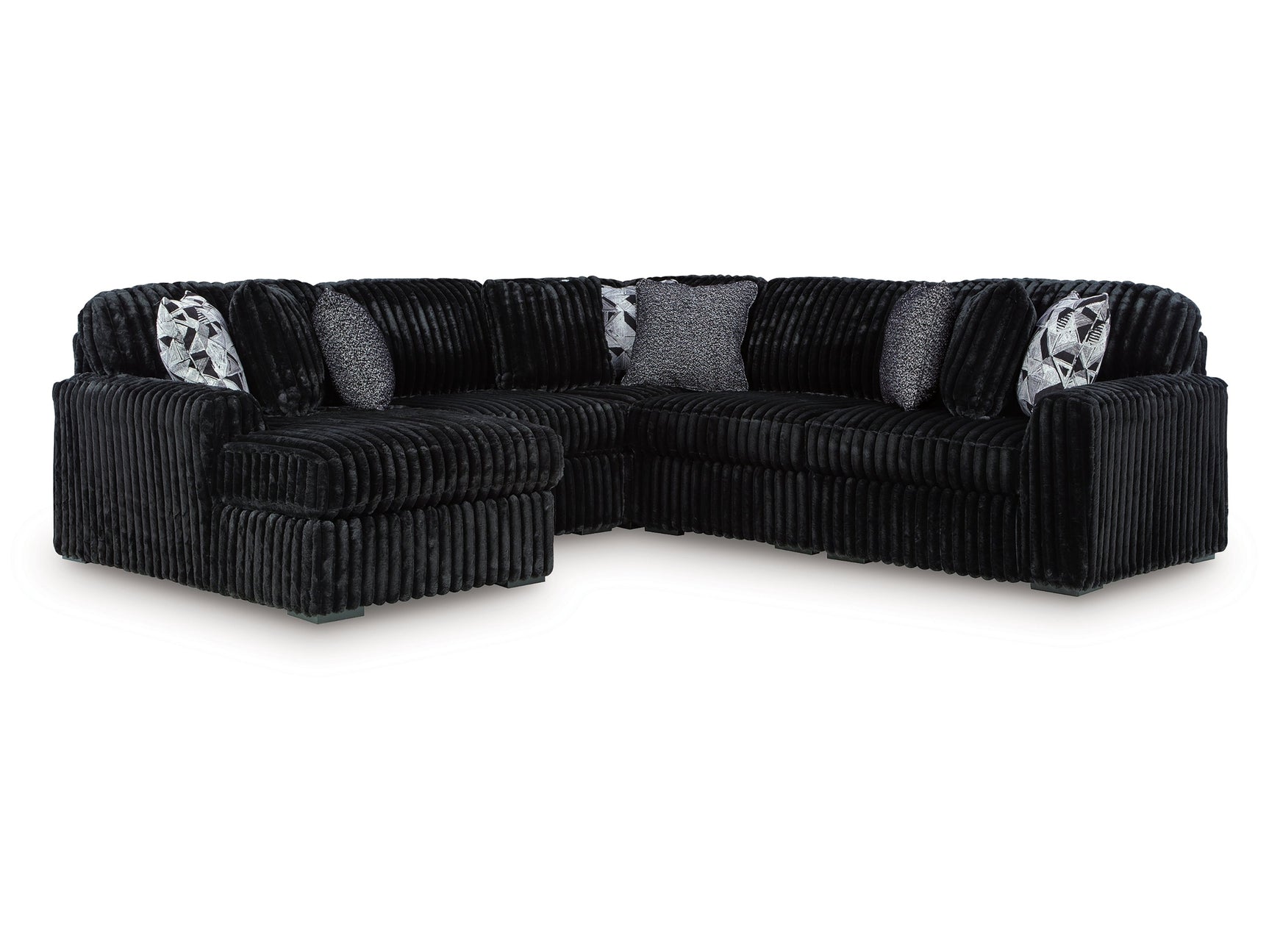 Midnight-Madness Onyx 6-Piece Sectional with Left Chaise - Ornate Home