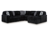 Midnight-Madness Onyx 6-Piece Sectional with Right Chaise - Ornate Home