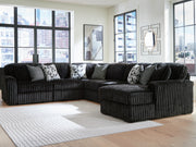 Midnight-Madness Onyx 6-Piece Sectional with Right Chaise - Ornate Home