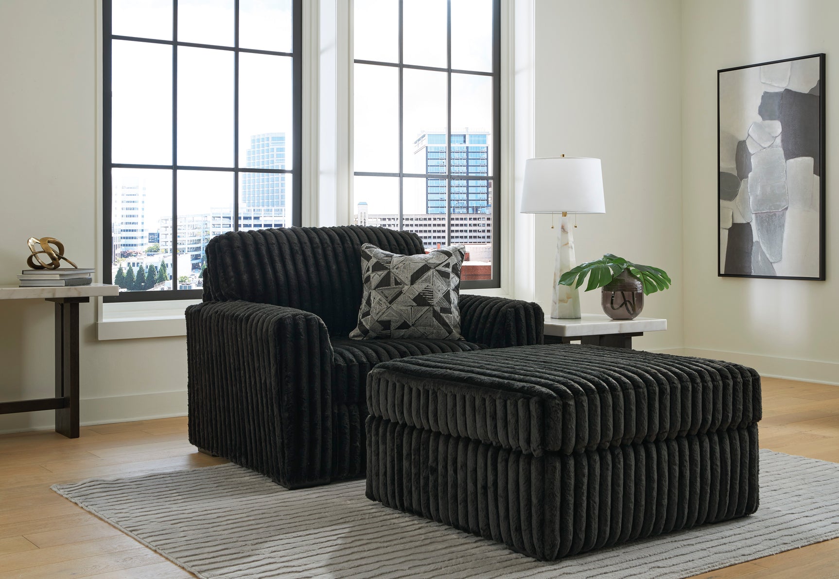 Midnight-Madness Onyx Chair and a Half - Ornate Home