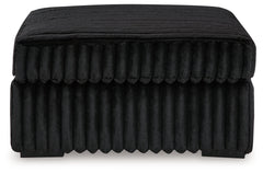 Midnight-Madness Onyx Corduroy Oversized Accent Ottoman - Ornate Home