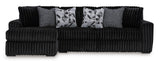 Midnight-Madness Onyx Corduroy 2-Piece LAF Chaise Sectional - Ornate Home