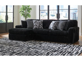 Midnight-Madness Onyx Corduroy 2-Piece LAF Chaise Sectional - Ornate Home