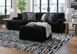 Midnight-Madness Onyx Corduroy 2-Piece LAF Chaise Sectional - Ornate Home
