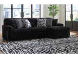 Midnight-Madness Onyx Corduroy 2-Piece RAF Chaise Sectional - Ornate Home