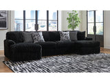Midnight-Madness Onyx Corduroy 3-Piece Double Chaise Sectional (Online Special Price) - Ornate Home