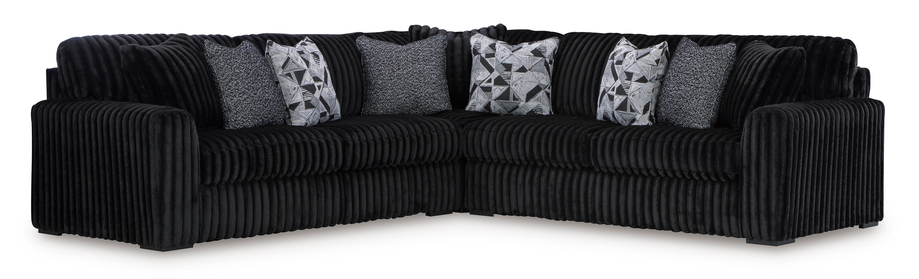 Ashley Furniture Midnight-Madness Onyx Corduroy 3-Piece