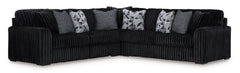 Midnight-Madness Onyx Corduroy 3-Piece Symmetrical Sectional - Ornate Home