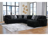 Midnight-Madness Onyx Corduroy 4-Piece RAF Chaise Sectional - Ornate Home