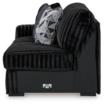 Midnight-Madness Onyx Corduroy Modular Sectional Units - Ornate Home