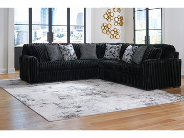 Midnight-Madness Onyx Corduroy Modular Sectional Units - Ornate Home