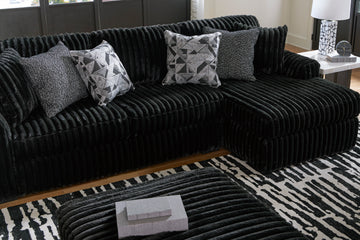 Midnight-Madness Onyx Corduroy Modular Sectional Units - Ornate Home