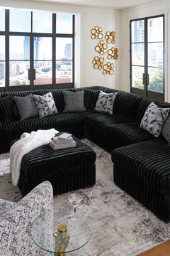 Midnight-Madness Onyx Corduroy Modular Sectional Units - Ornate Home