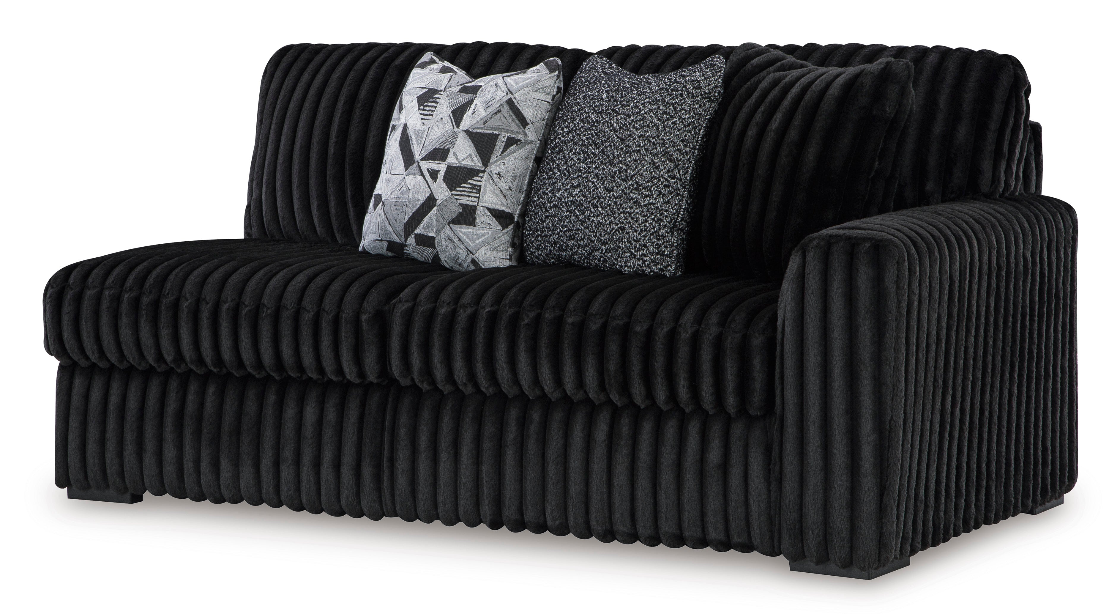 Ashley Furniture Midnight-Madness Onyx Corduroy Modular Sectional