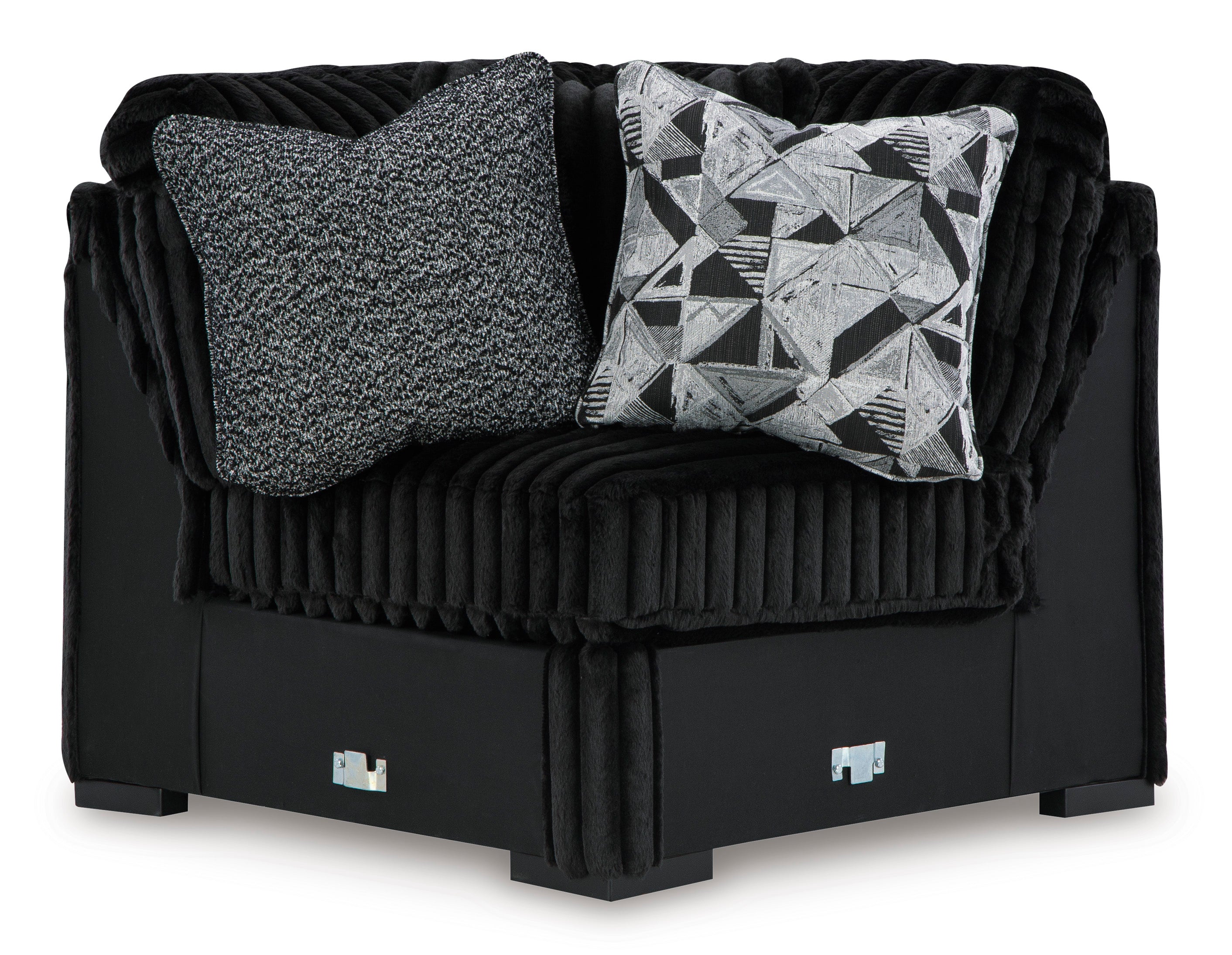 Ashley Furniture Midnight-Madness Onyx Corduroy Modular Sectional